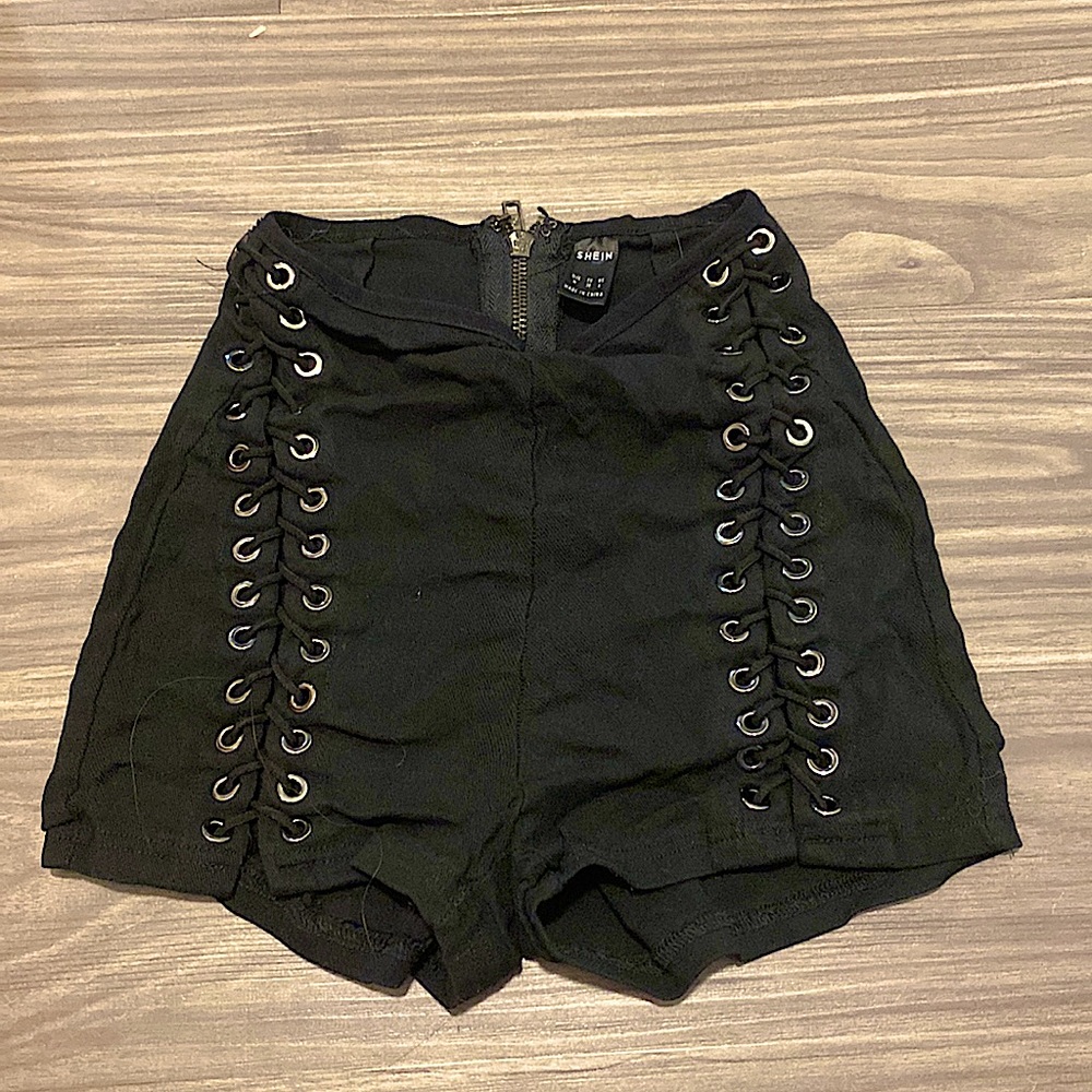 Sexy club wear high waisted black booty shorts